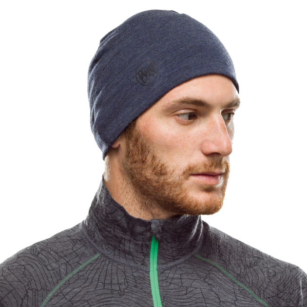 Шапка Buff Midweight Merino Wool Hat, Night Blue Melange