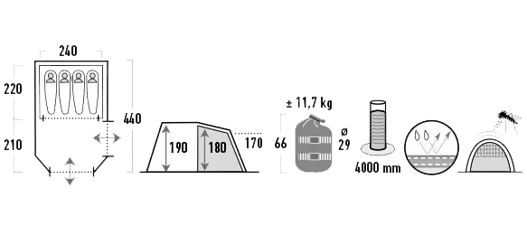 Кемпінговая палатка High Peak Meran 4.0