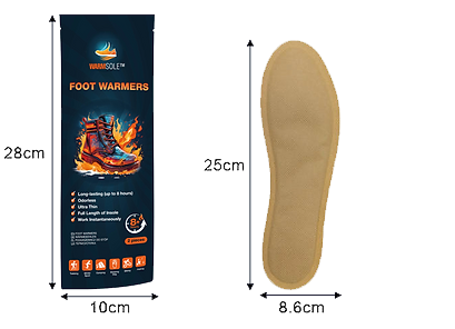 Термостельки химические грелки для обуви WARMSOLE (10 штук)