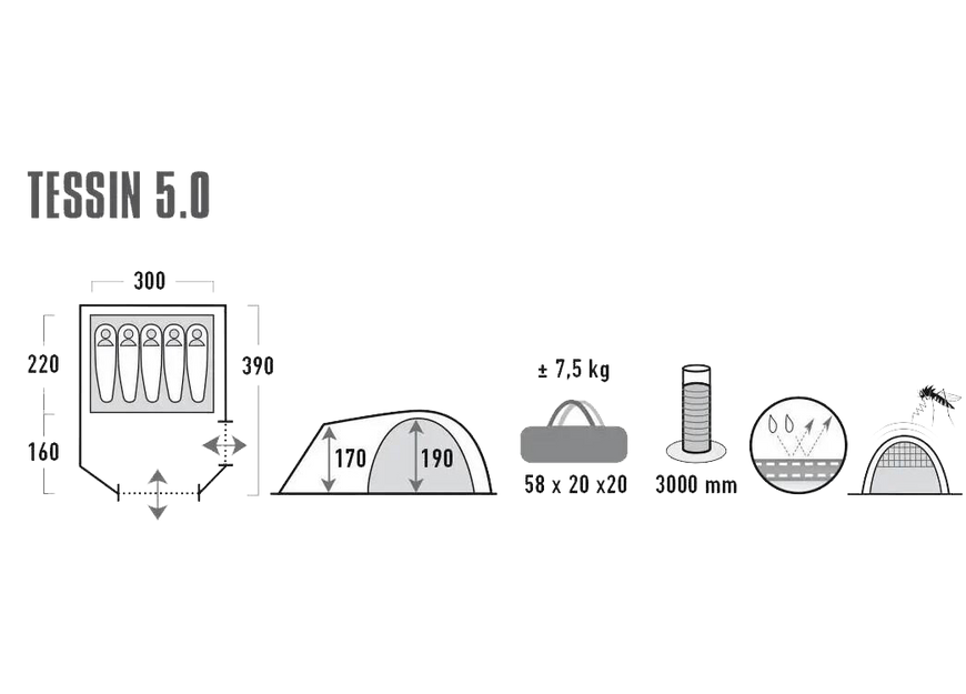 Палатка High Peak Tessin 5.0